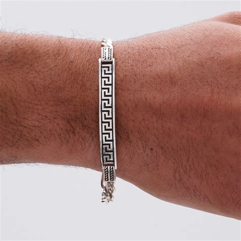 silver Versace bracelet men